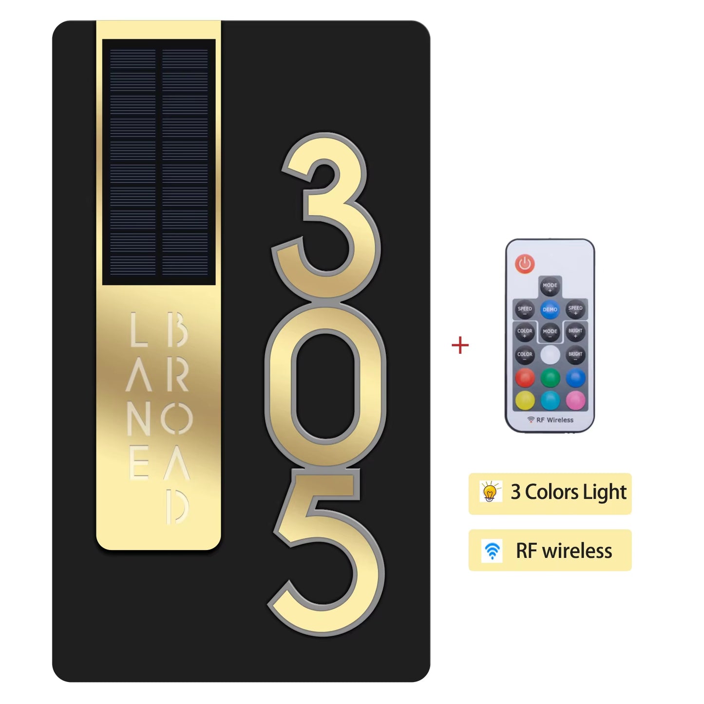 Custom Door Number Signs Modern Street Sign With LED Light & RC