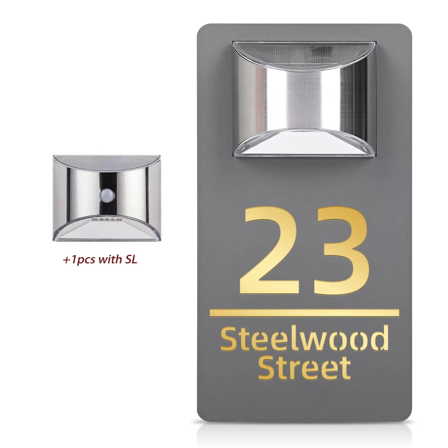 Customized Solar Exterior House Numbers With Motion Sensor Solar House Number