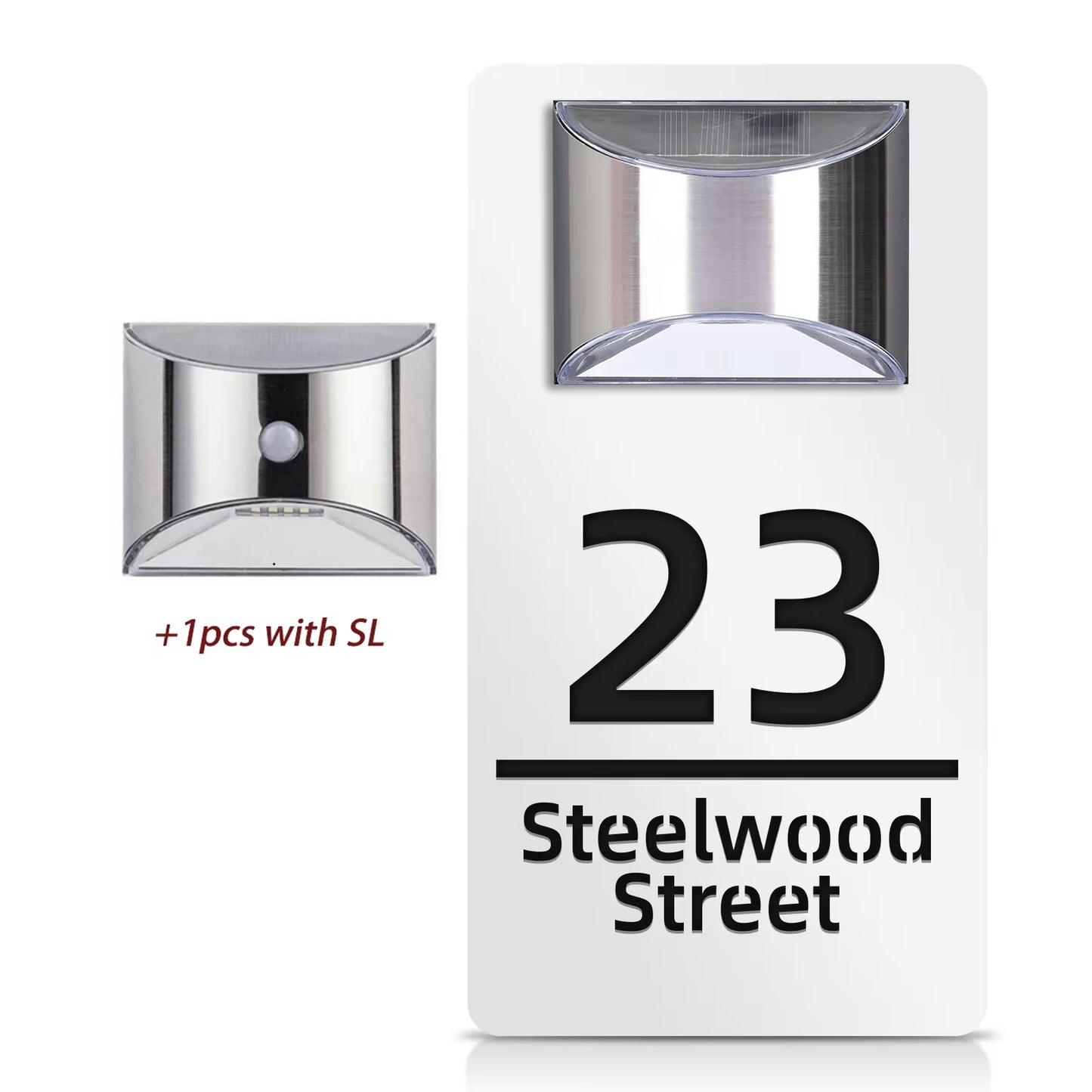 Customized Solar Exterior House Numbers With Motion Sensor Solar House Number