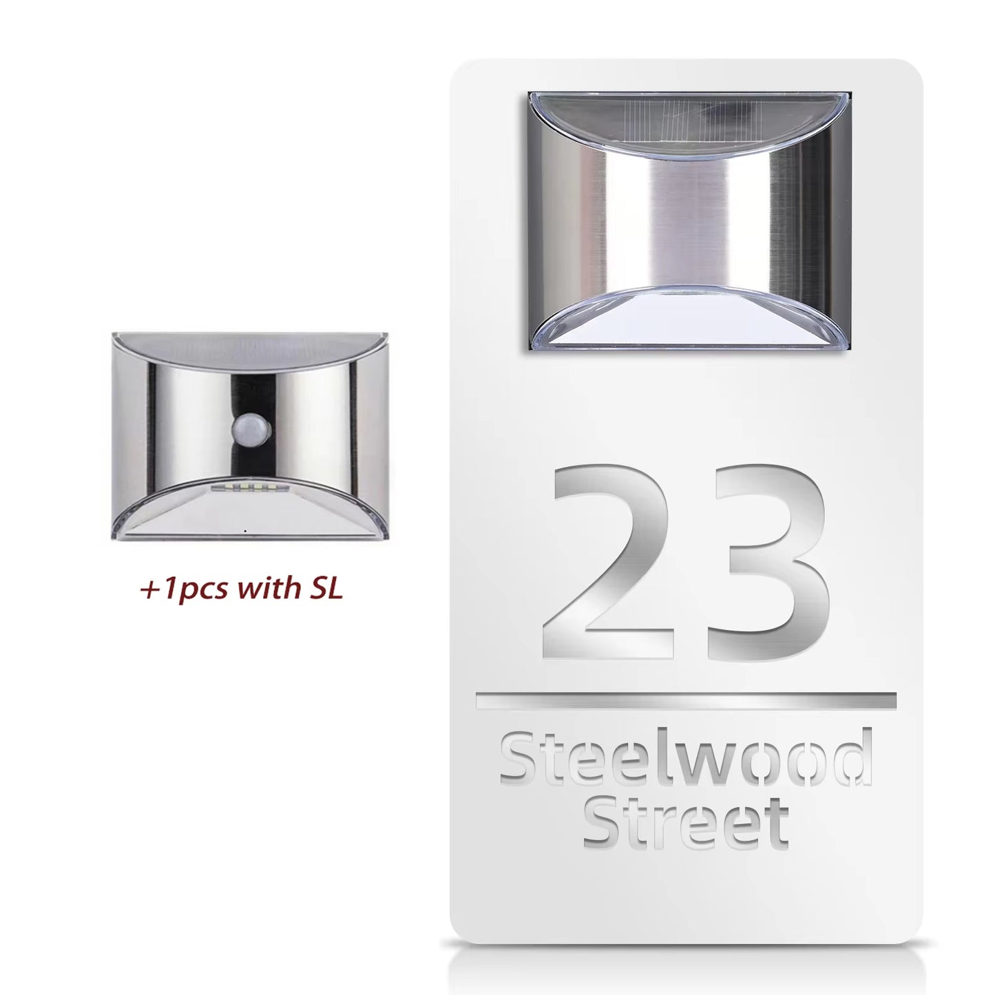 Customized Solar Exterior House Numbers With Motion Sensor Solar House Number