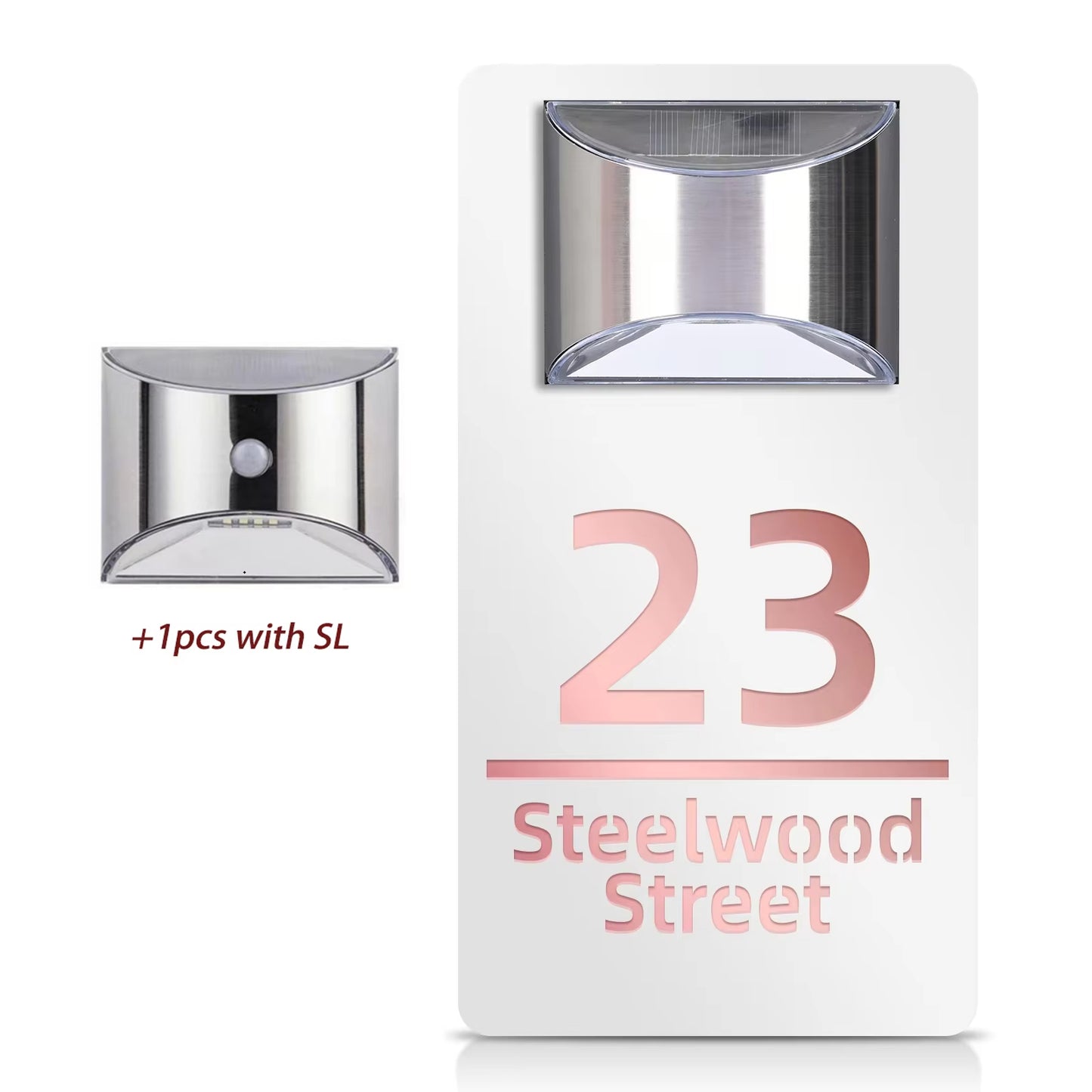 Customized Solar Exterior House Numbers With Motion Sensor Solar House Number