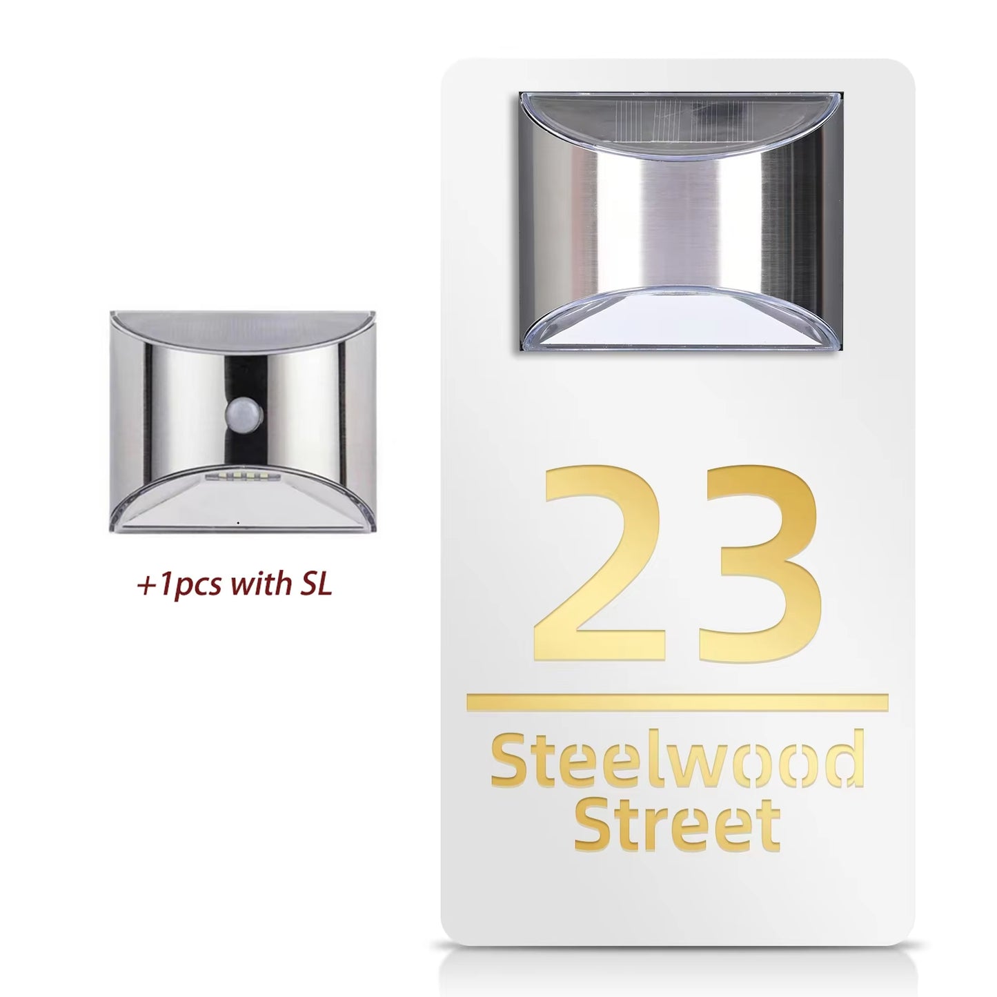 Customized Solar Exterior House Numbers With Motion Sensor Solar House Number