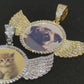 Customized Photo Necklace, Personalized Angel Wing Circular Pendant