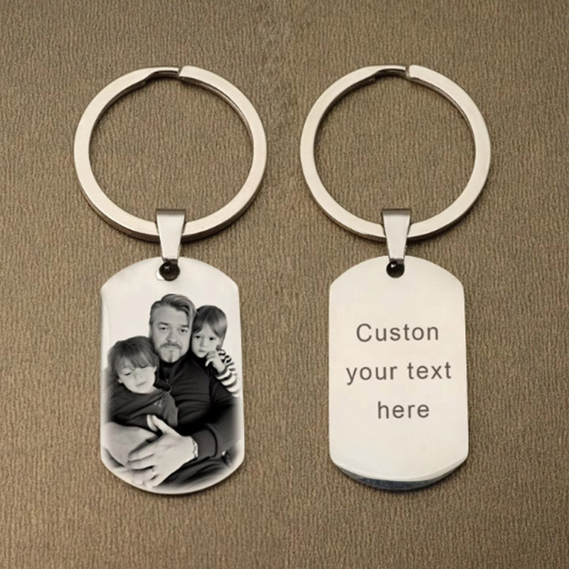 Personalized Keychain Best Dad Ever Gifts Custom Photo Name Keychain Father Boyfriend Husband Gifts