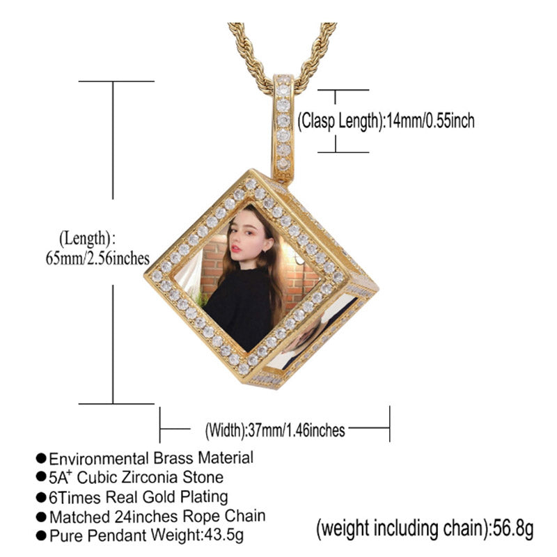 Hip Hop Charms Pendant For Necklace Men Iced Out Crystal Picture Pendant