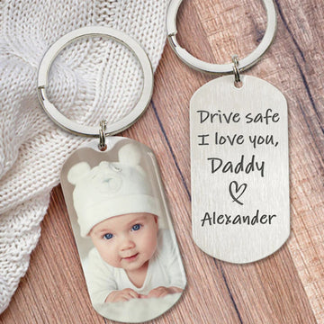 Drive Safe I Love You, Personalized Keychain, Gifts For Him, Custom Photo