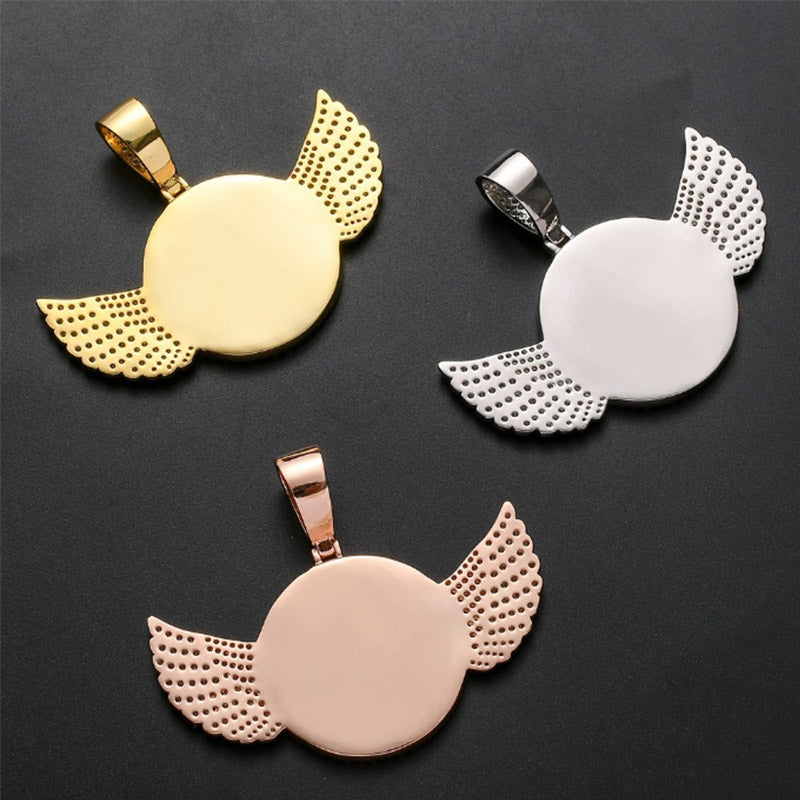 Gold Plated Black Lives Matter Wings Pendant Necklace for Men Women