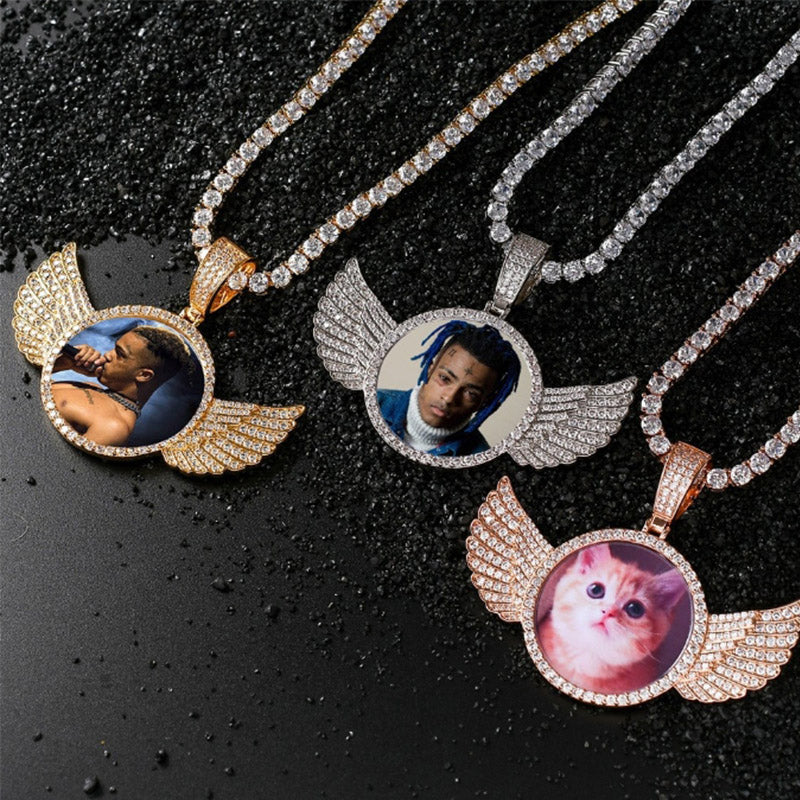 Gold Plated Black Lives Matter Wings Pendant Necklace for Men Women