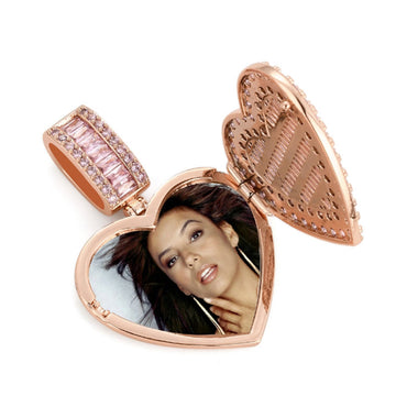 Personalized Copper Love Heart Locket Necklace with Photo