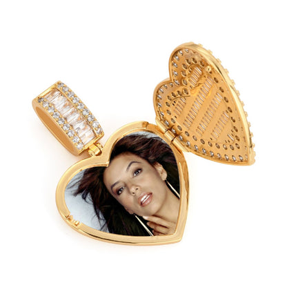 Personalized Copper Love Heart Locket Necklace with Photo